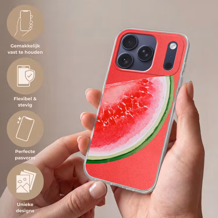 Telefoonhoesje Softcase - Watermeloen - Rood - Zomers — 4
