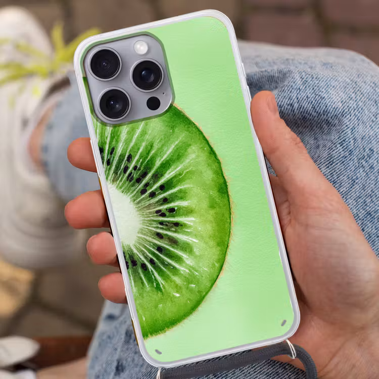 Telefoonhoesje met koord - Kiwi - Groen - Fris — 2