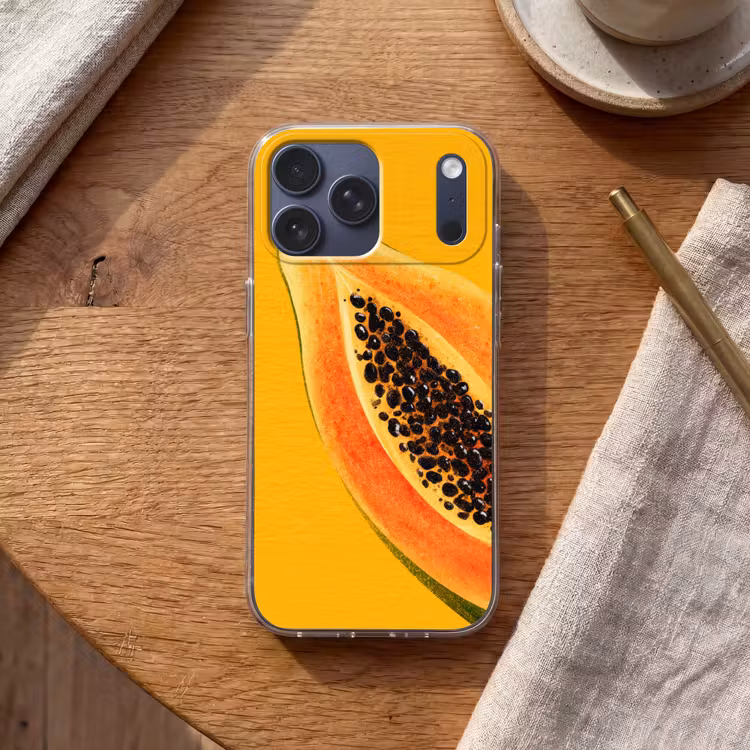 Telefoonhoesje Softcase - Papaja - Oranje - Topisch — 2