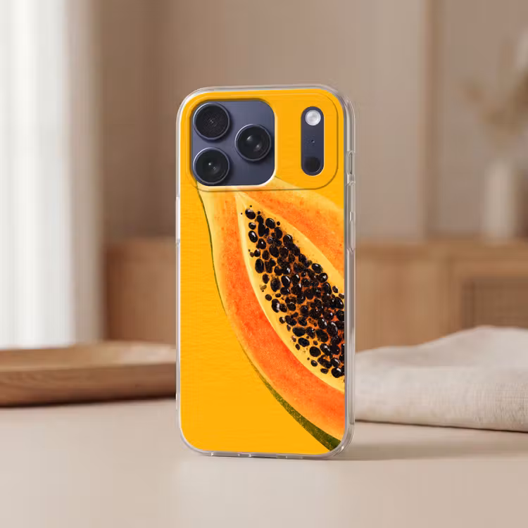 Telefoonhoesje Softcase - Papaja - Oranje - Topisch — 3