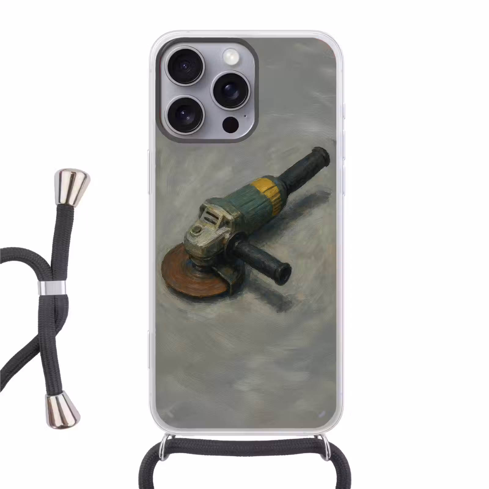 Telefoonhoesje met koord - Haakse slijper - Schilderij - Gereedschap — 1