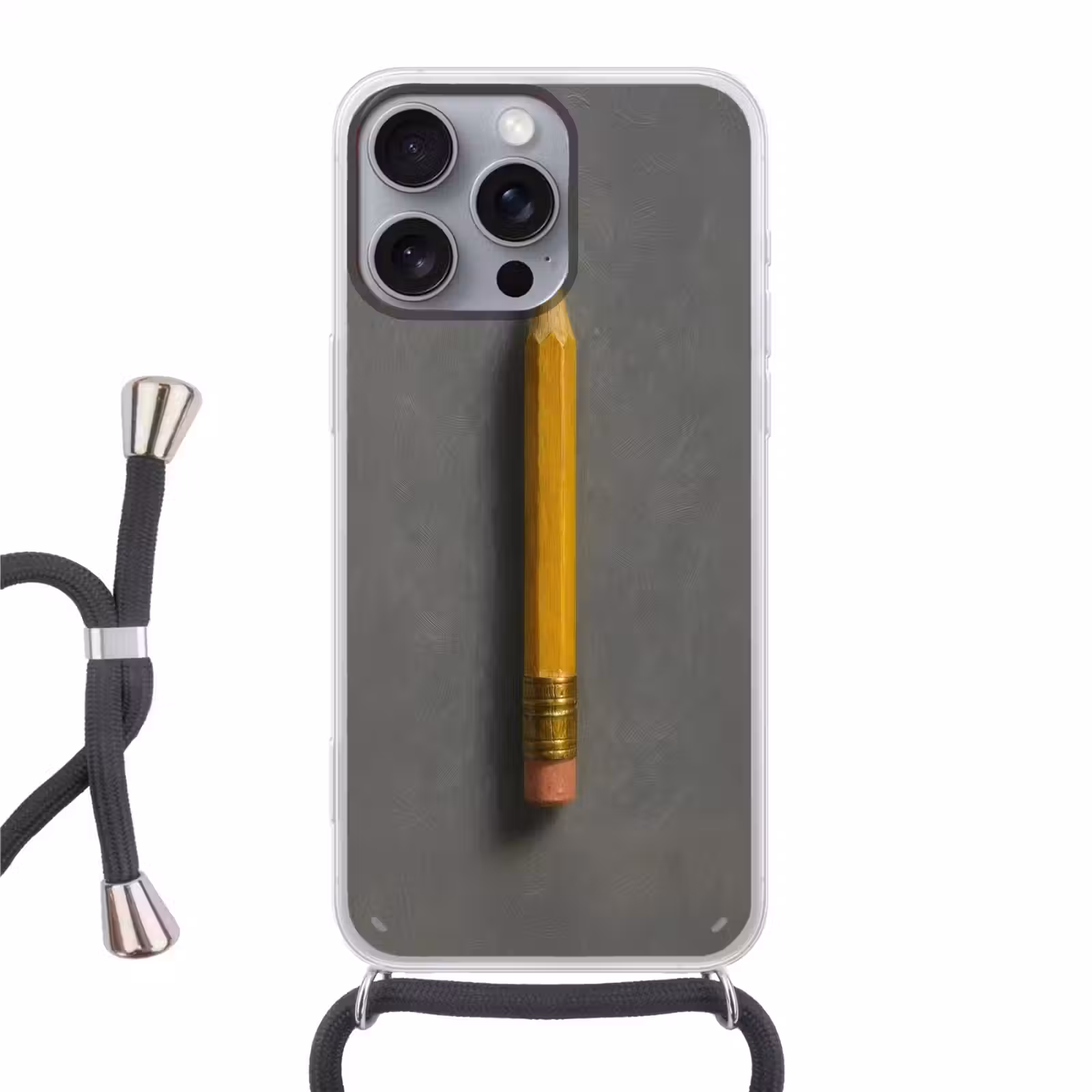 Telefoonhoesje met koord - Potlood - Schilderij - Geel — 1