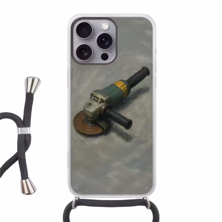Telefoonhoesje met koord - Haakse slijper - Schilderij - Gereedschap — 1