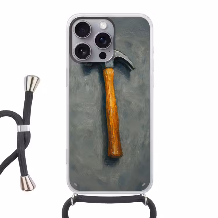 Telefoonhoesje met koord - Hamer - Schilderij - Gereedschap — 1