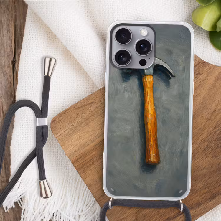Telefoonhoesje met koord - Hamer - Schilderij - Gereedschap — 3