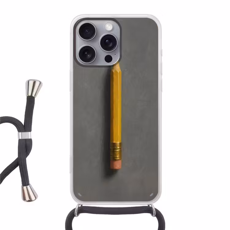 Telefoonhoesje met koord - Potlood - Schilderij - Geel — 1