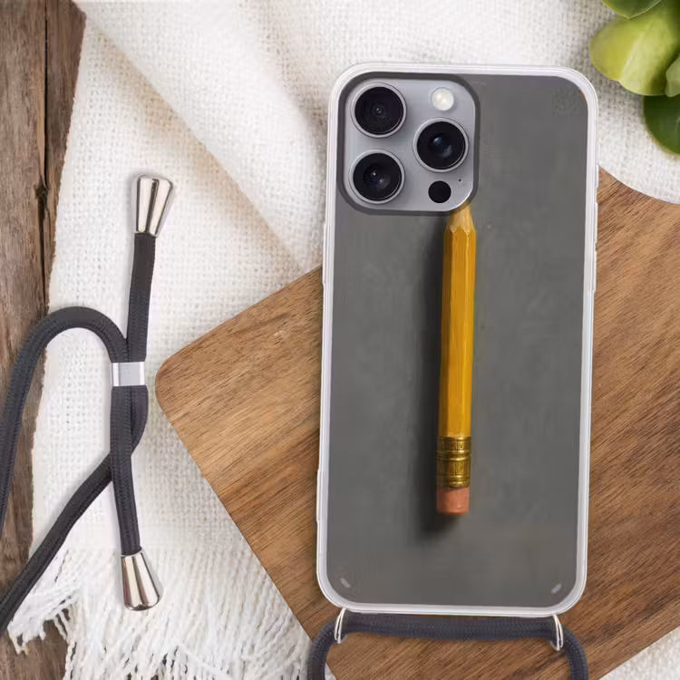 Telefoonhoesje met koord - Potlood - Schilderij - Geel — 3