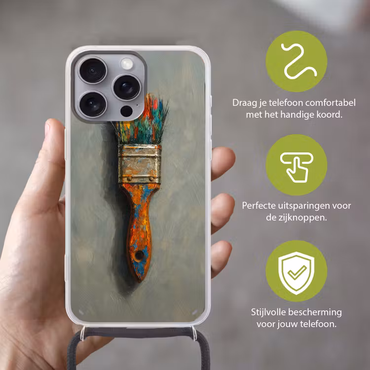 Telefoonhoesje met koord - Verf - Kwast - Schilderij — 4