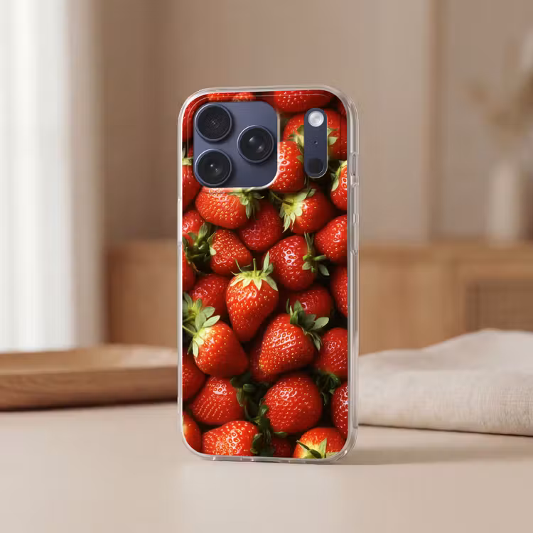 Telefoonhoesje Softcase - Aardbei - Fruit - Rood — 3