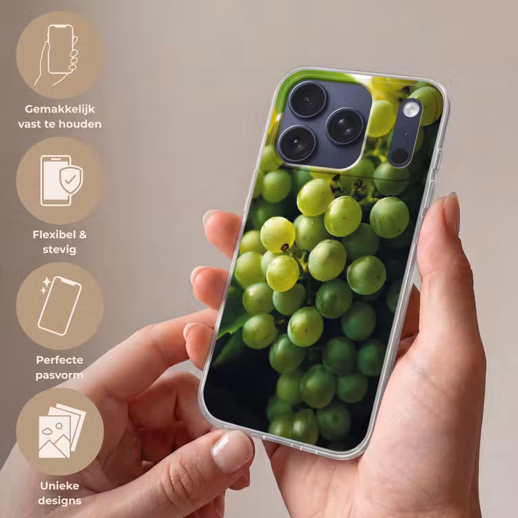 Telefoonhoesje Softcase - Druiven - Tros - Groen — 4