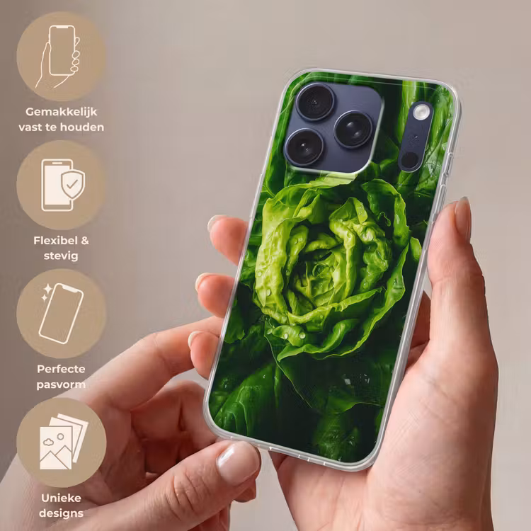 Telefoonhoesje Softcase - Groente - Sla - Groen — 4