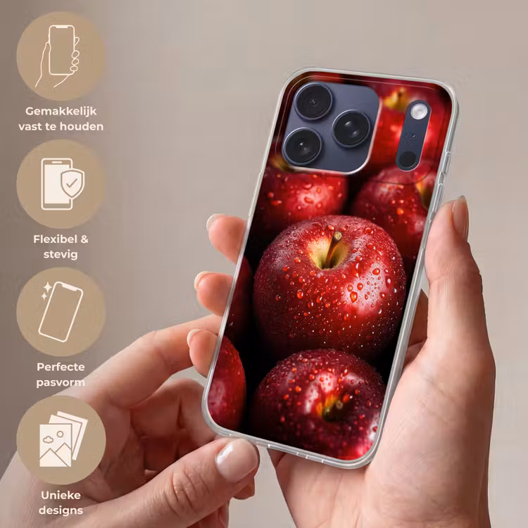 Telefoonhoesje Softcase - Rood - Appels - Fruit — 4