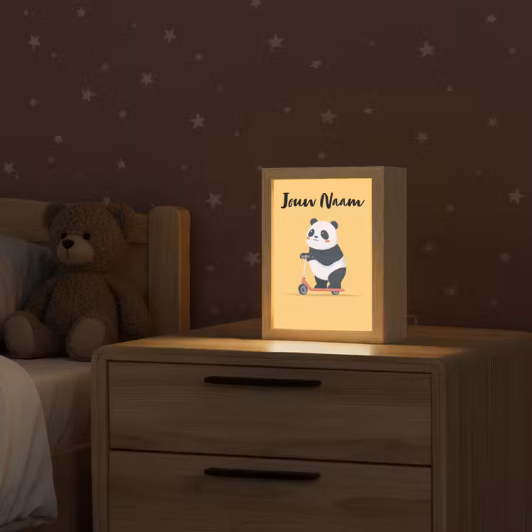 Nachtlampje met naam - Panda op Step — 2