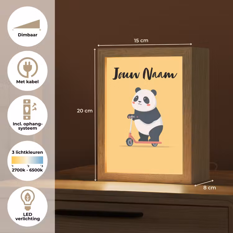 Nachtlampje met naam - Panda op Step — 8