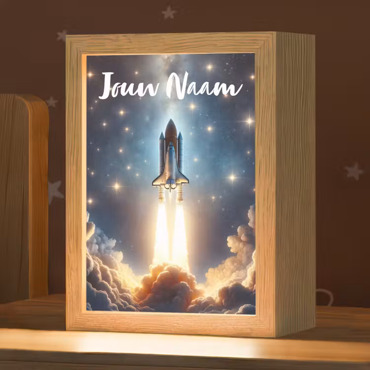 Nachtlampje met naam - Ruimtevaart - Raket - Space - Sterren — 1