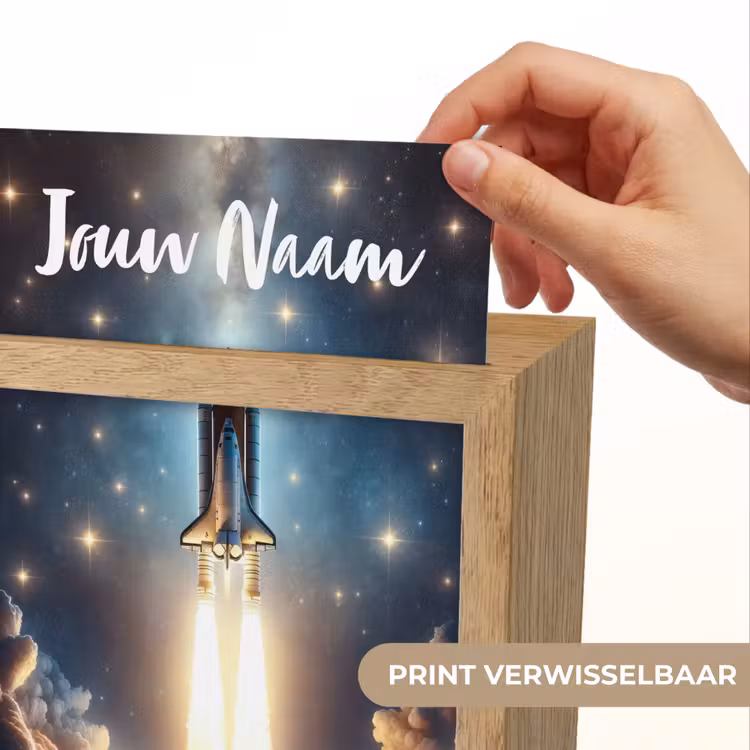 Nachtlampje met naam - Ruimtevaart - Raket - Space - Sterren — 4