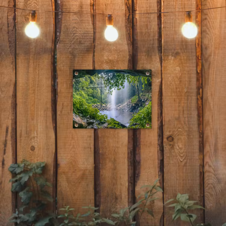 Tuinposter - Jungle - Regenwoud - Water - Waterval - Planten — 2