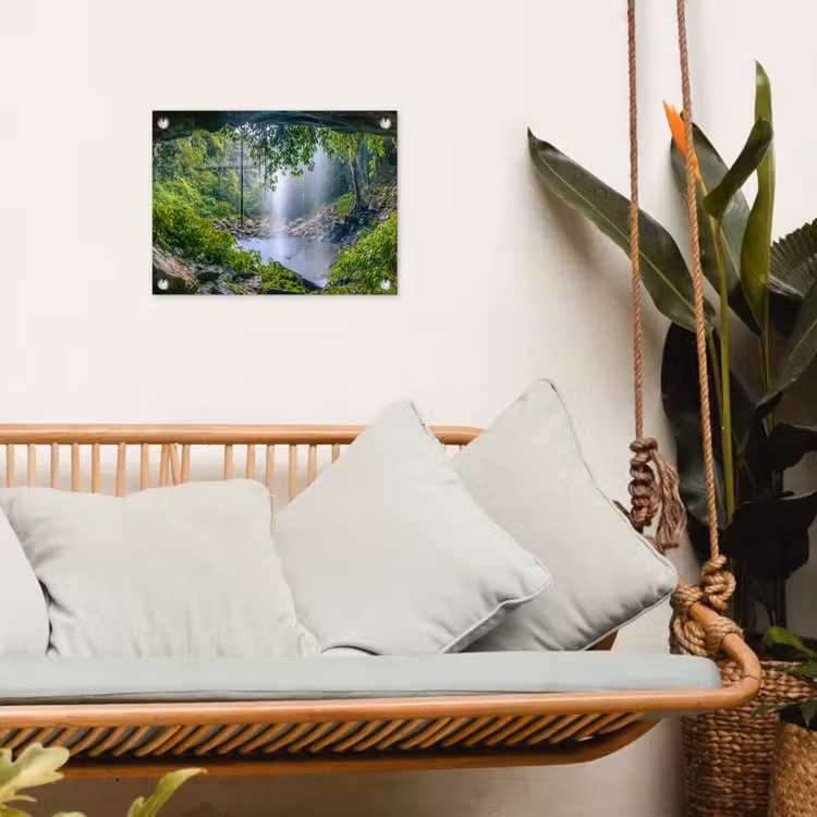 Tuinposter - Jungle - Regenwoud - Water - Waterval - Planten — 5