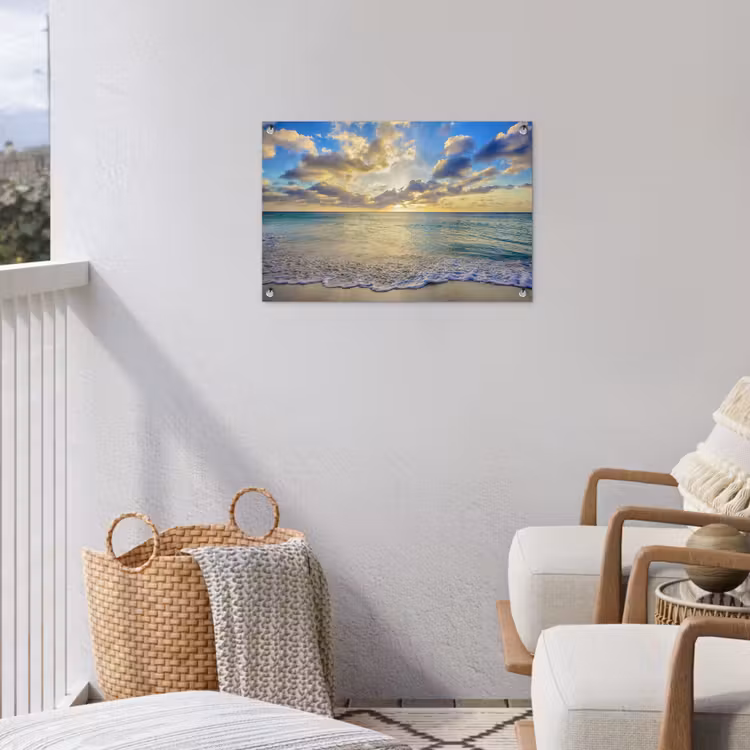 Tuinposter - Zee - Strand - Wolken - Zon — 3