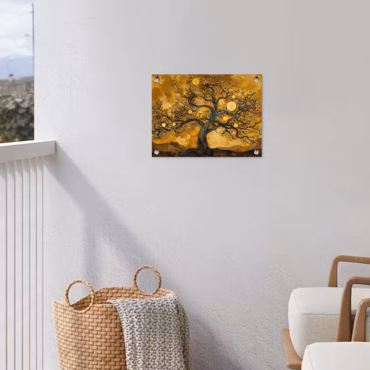 Tuinposter - Boom met Gouden Cirkels — 3