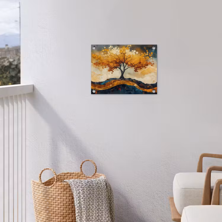 Tuinposter - Gouden Boom Abstract — 3
