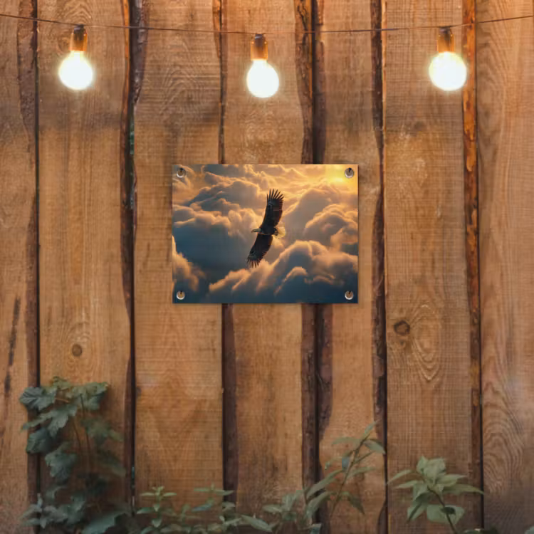 Tuinposter - Amerikaanse Zeearend in Wolken — 2