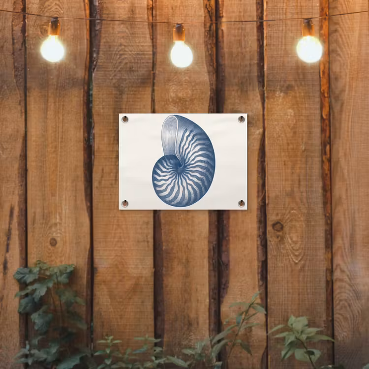 Tuinposter - Blauw - Schelp - Spiraal — 2
