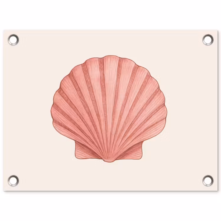 Tuinposter - Schelp - Roze - Ribbels — 1