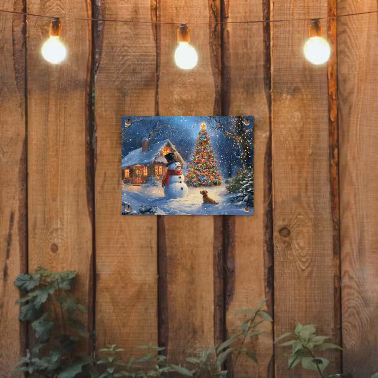 Tuinposter - Kerstwonder - Winteravond - Kleurrijk — 2