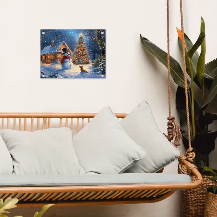 Tuinposter - Kerstwonder - Winteravond - Kleurrijk — 5