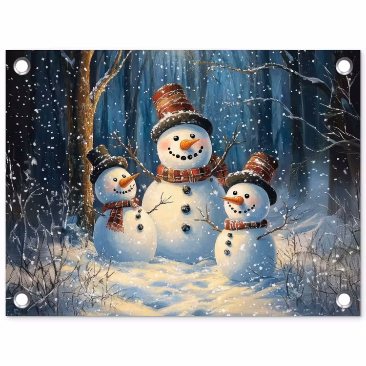 Tuinposter - Sneeuwpop - Sneeuw - Winter - Bos — 1