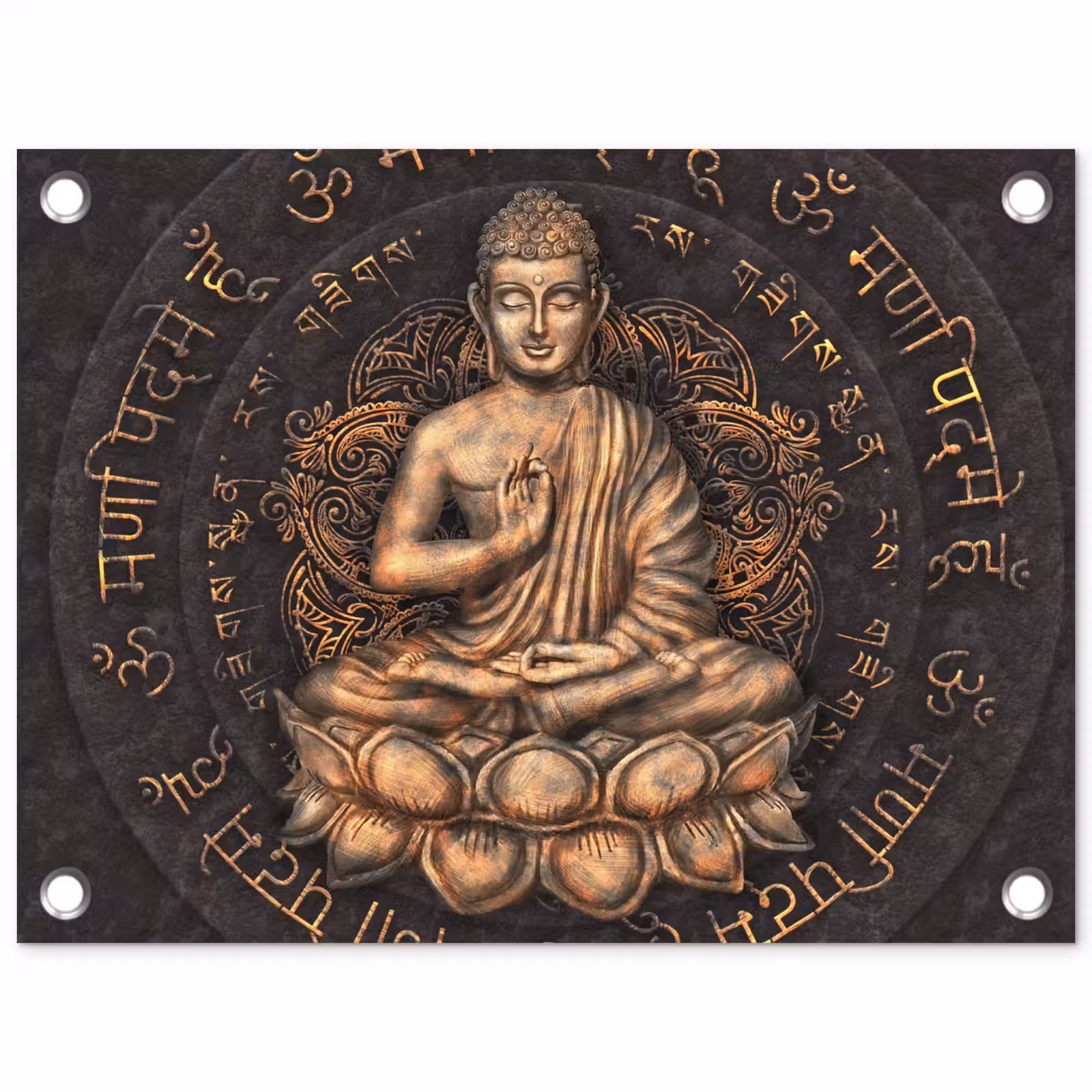 Tuinposter - Boeddha - Mantra - Meditatie - Spiritueel - Koper — 1