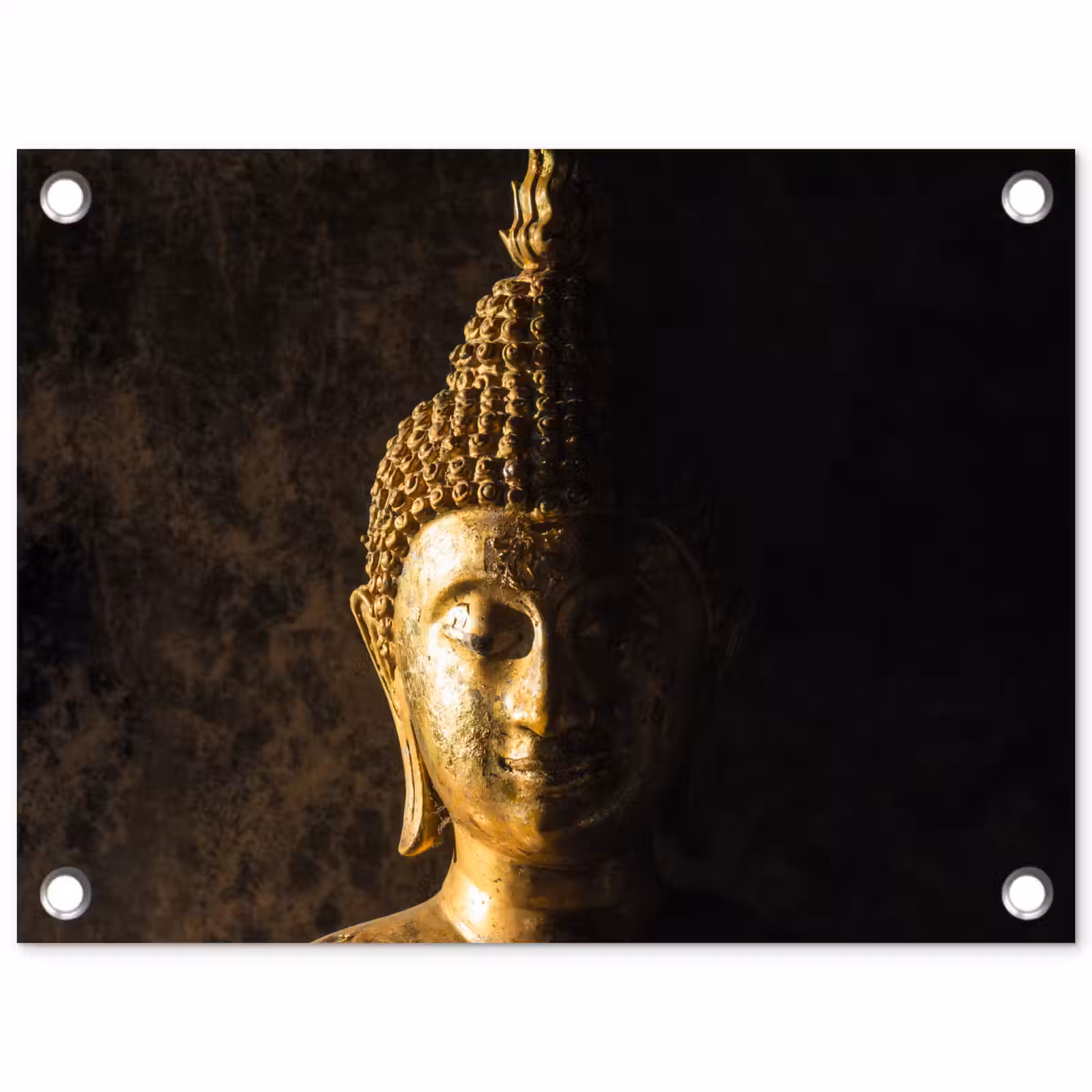 Tuinposter - Buddha - Boeddha beeld - Goud - Spiritueel - Zwart — 1