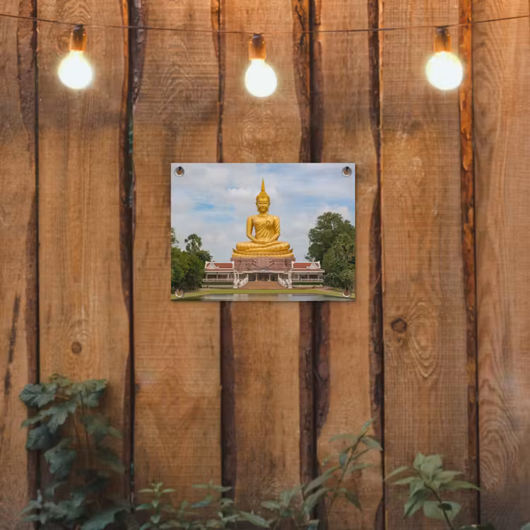 Tuinposter - Boeddha - Buddha beeld - Goud - Religie — 2