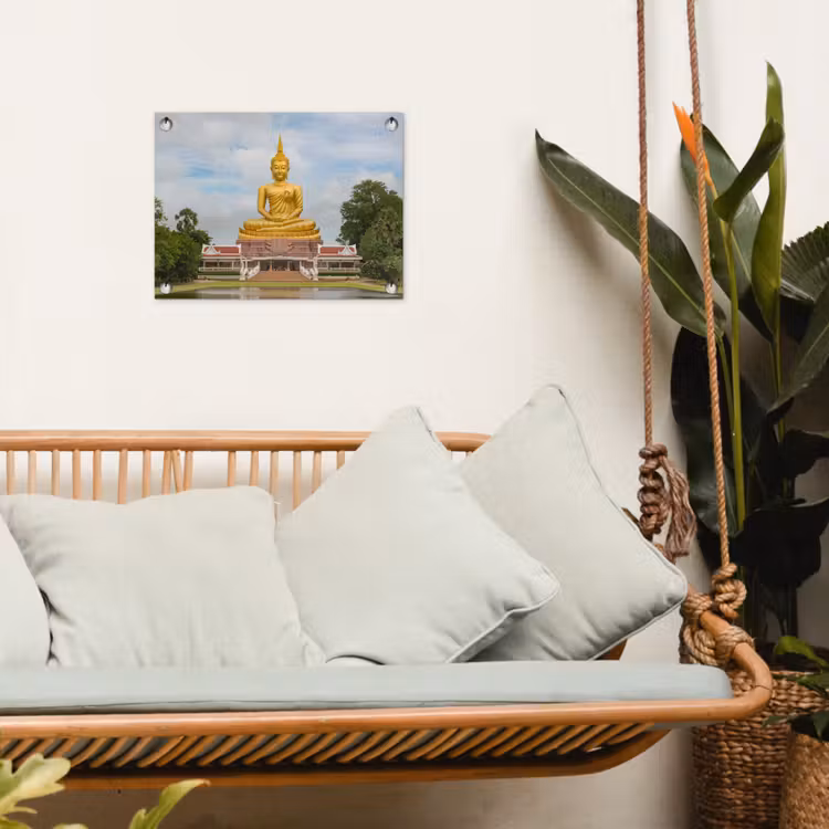 Tuinposter - Boeddha - Buddha beeld - Goud - Religie — 5