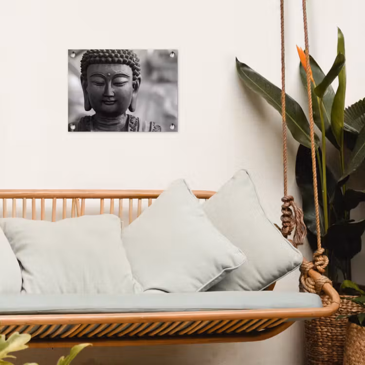 Tuinposter - Boeddha - Grijs - Spiritualiteit - Buddha beeld - Religie — 5