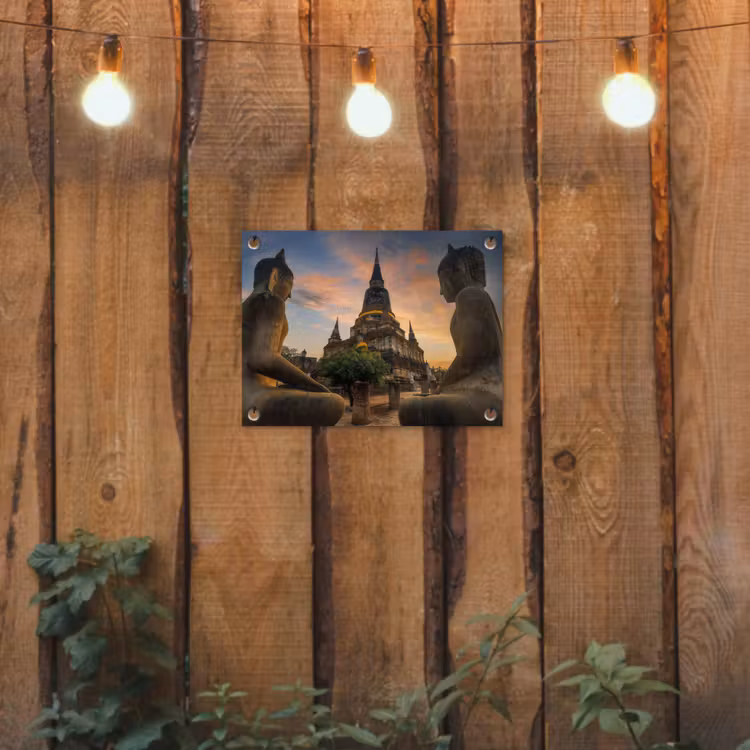 Tuinposter - Tempel - Zonsondergang - Boeddha beelden - Buddha — 2