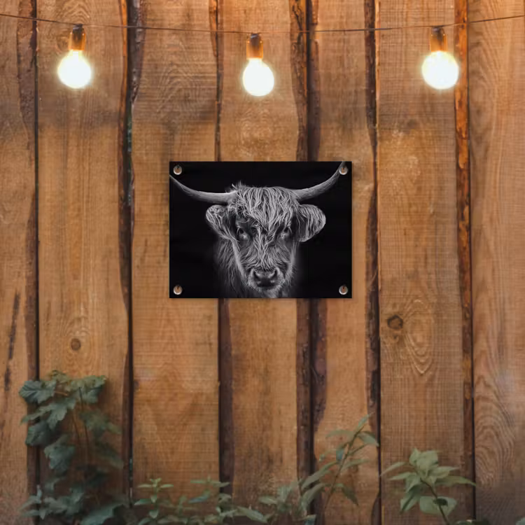 Tuinposter - Schotse hooglander - Zwart - Koe - Dieren — 2