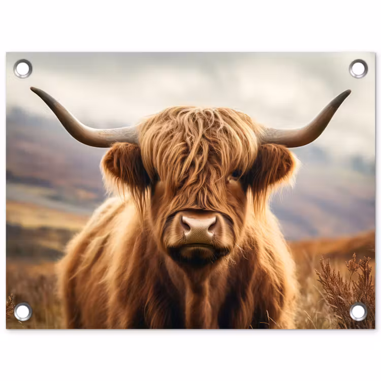 Tuinposter - Schotse hooglander - Landschap - Dier