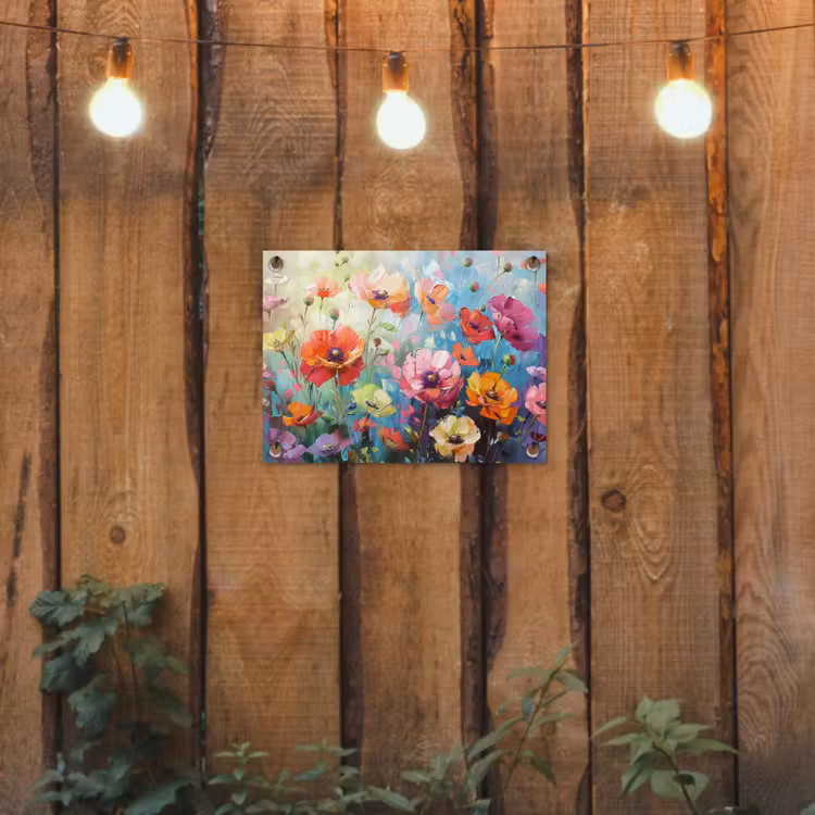 Tuinposter - Bloemen - Kleurrijk - Waterverf - Natuur - Zomer — 2