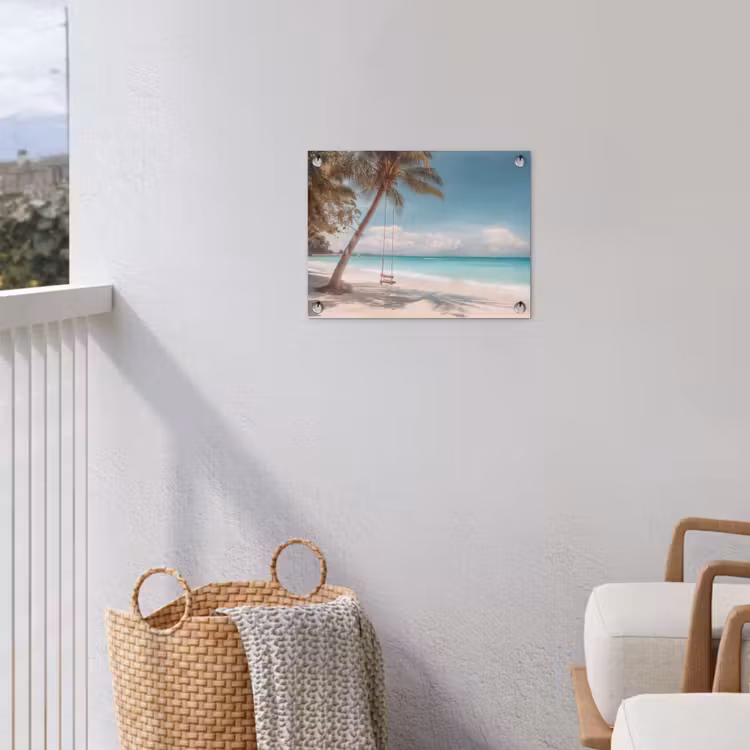 Tuinposter - Tropisch Strand Palmboom Schommel — 3