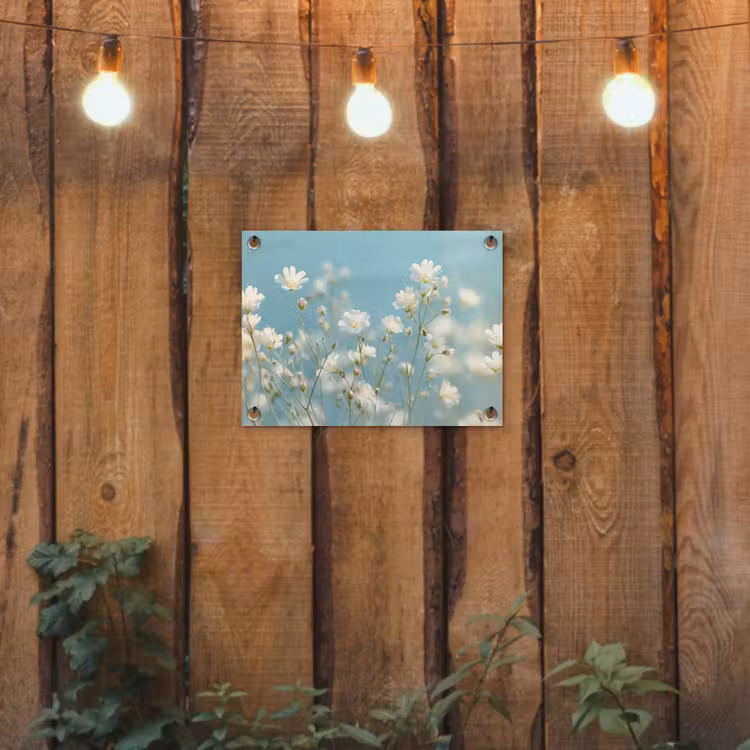 Tuinposter - Stengels - Bloemen - Lucht - Wit — 2