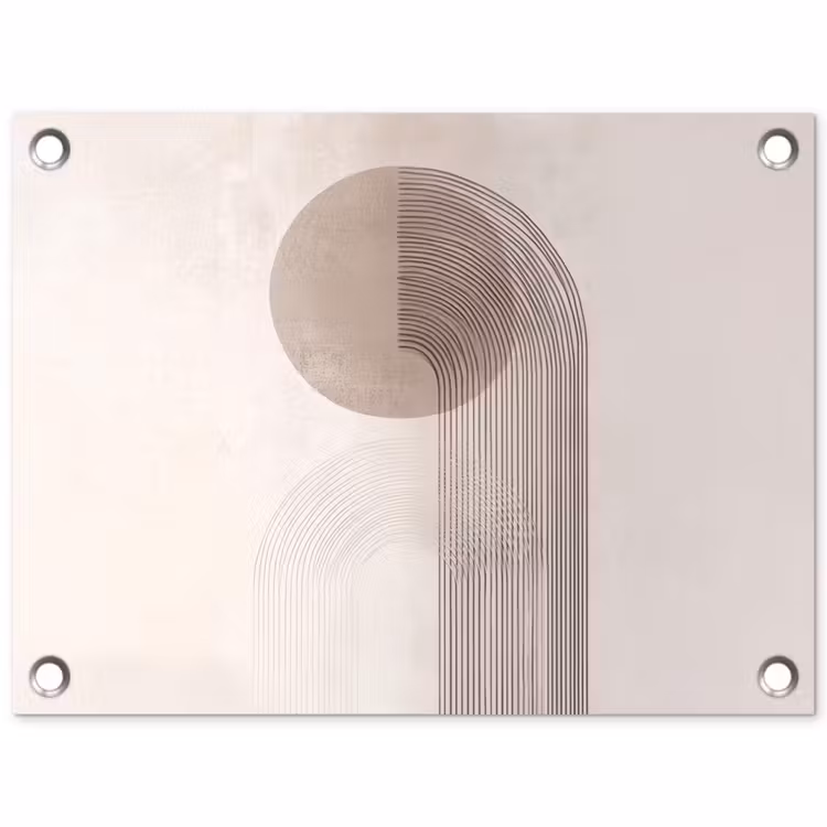 Tuinposter - Abstracte Lijnen Boog Cirkel Beige