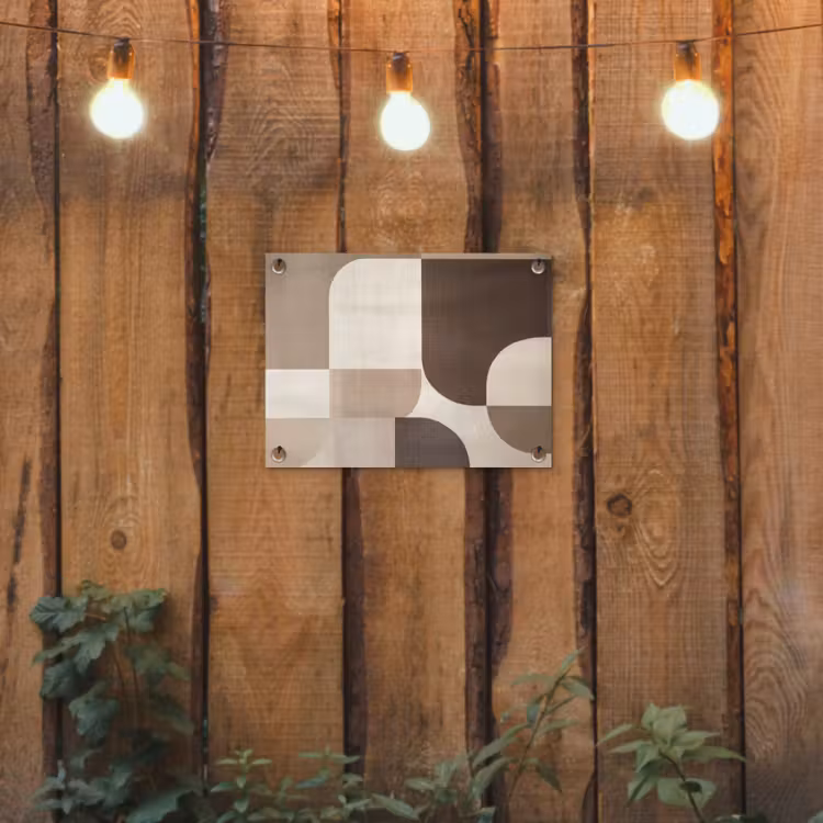 Tuinposter - Abstracte Geometrische Vormen Bruin Beige — 2