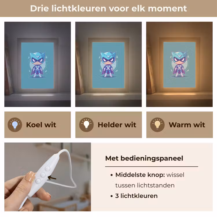 Nachtlampje - Superheld - Blauw - Jongens — 7