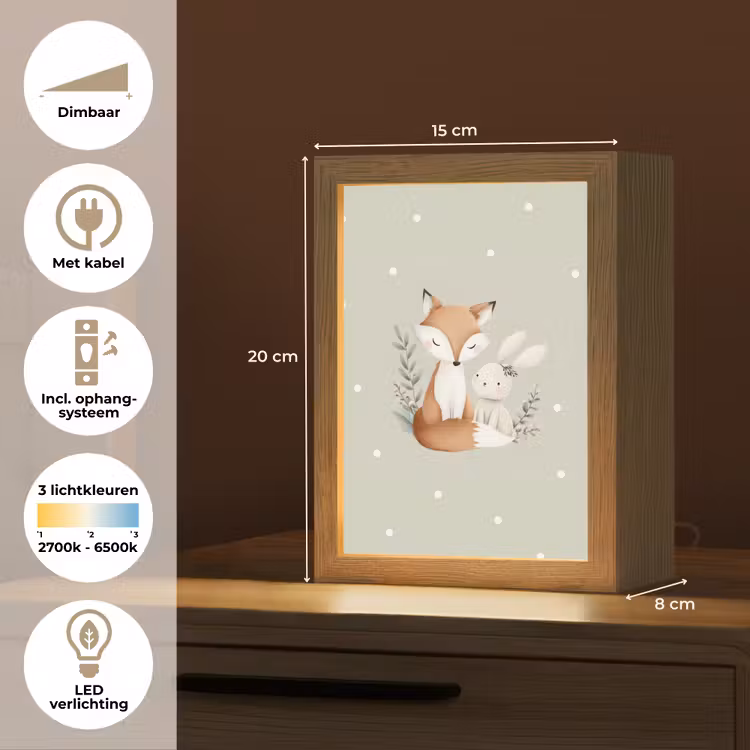 Nachtlampje - Minimalistisch - Dieren - Bladeren - Stippen — 8