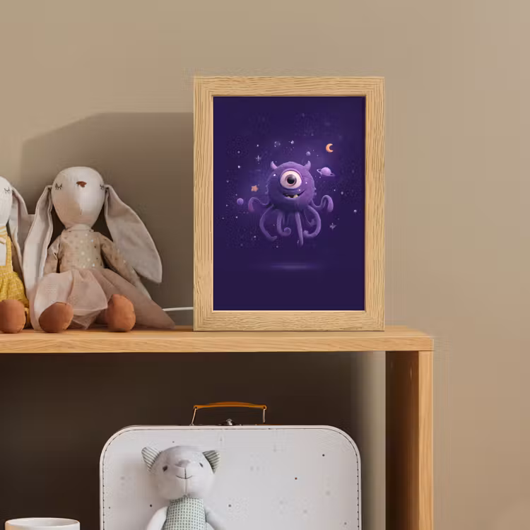 Nachtlampje - Paars Eenogig Monster Ruimte — 3
