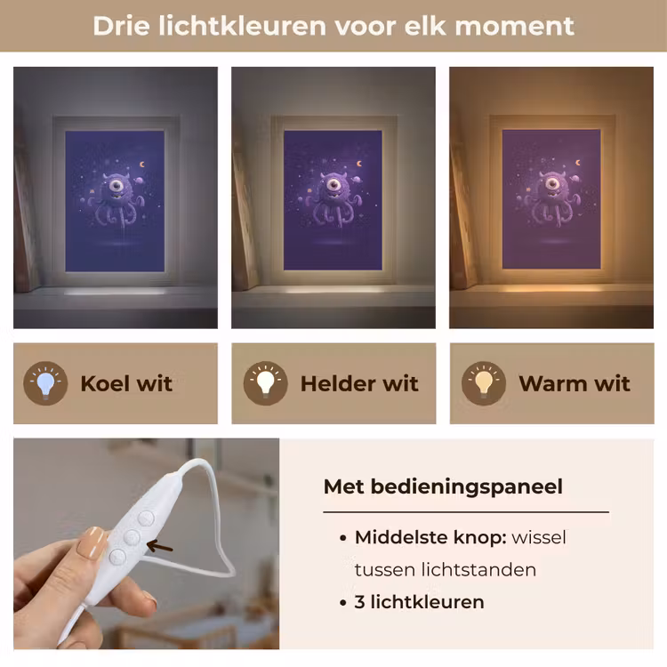 Nachtlampje - Paars Eenogig Monster Ruimte — 7