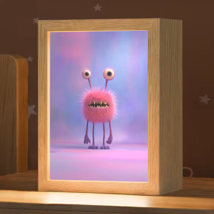 Nachtlampje - Roze Monster met Oogsteeltjes