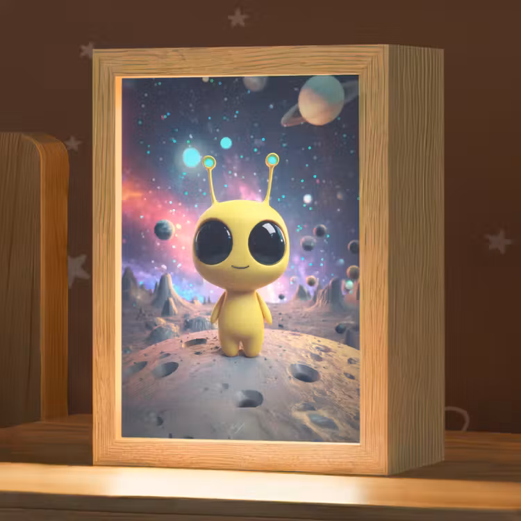 Nachtlampje - Alien - Ruimte - Geel - Planeten